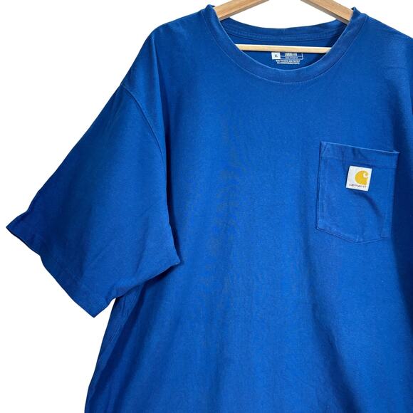 Carhartt K87-M Workwear Tee XL Blue Loose Fit Short Sleeve Heavyweight - Picture 7 of 8
